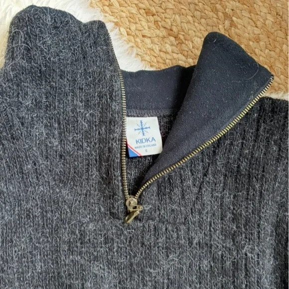 Kidka Icelandic Pure New Wool Reykir Half Zip Sweater